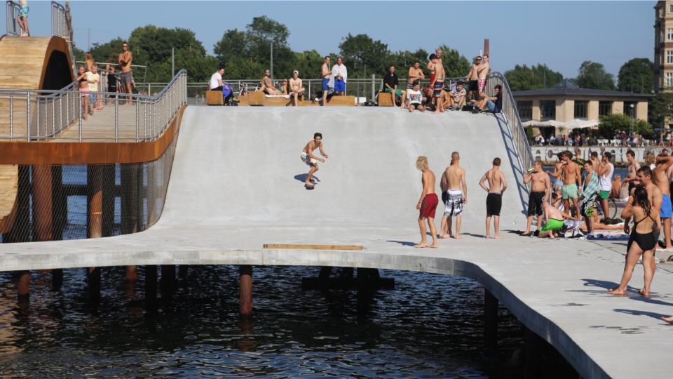 Kalvebod Waves, which cost about €4 million, in Copenhagen