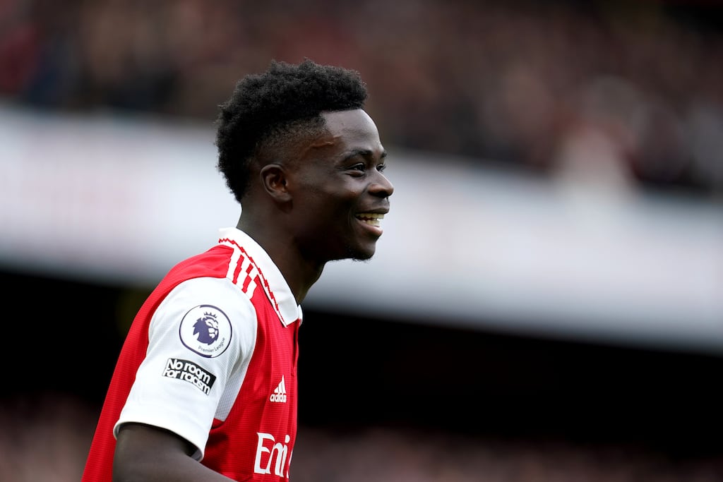 Bukayo Saka: 'I’m just really happy, I’m at the right place to make the next step. . . One thing that the club, the supporters, everyone around us can be excited about is that we are going in the right direction.' Photograph: PA Wire.