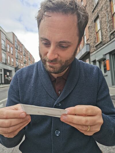 Post-hospital appointment viewing of the scan by David.