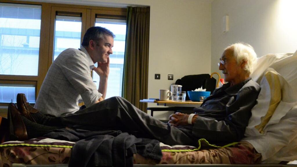Our Lady’s Hospice: Michael B McAuley with Dr Stephen Higgins. Photograph: Cyril Byrne