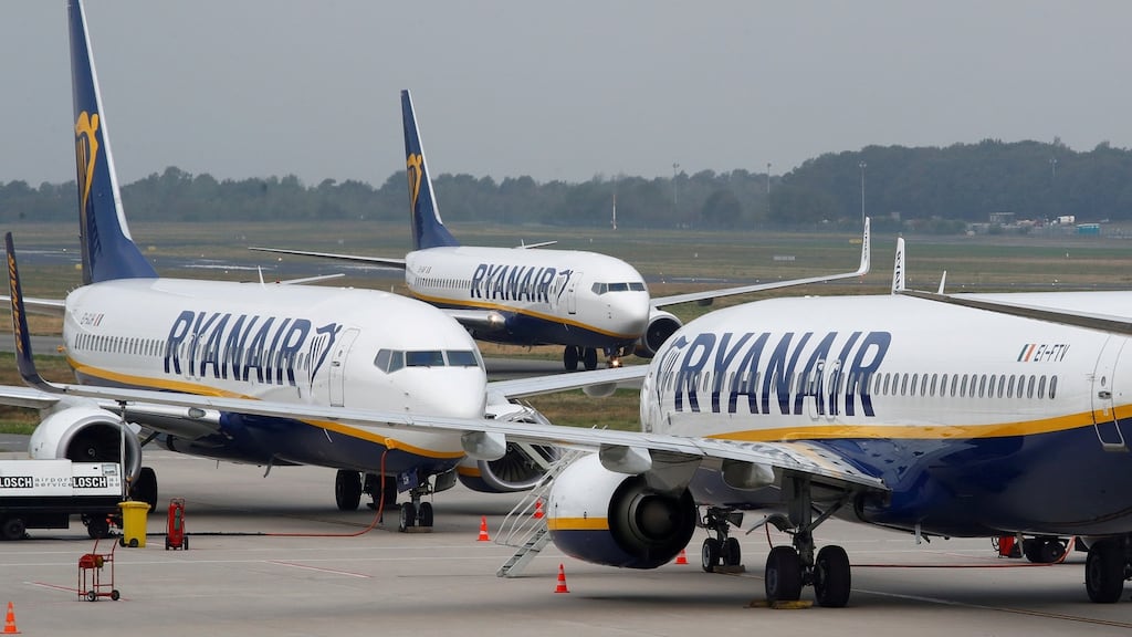 Ryanair shares fell on the Iseq, ending the day down 3.5 per cent to €11.80. Photograph: Wolfgang Rattay/Reuters