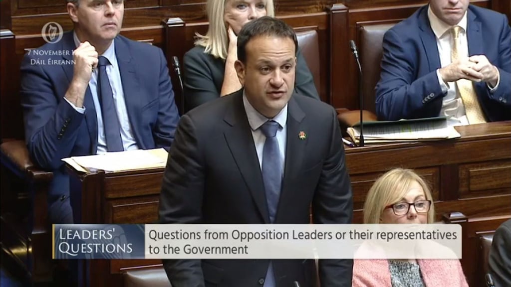 Leo Varadkar: Struck a note of cautious optimism in the Dail on Brexit. Photograph: PA Wire