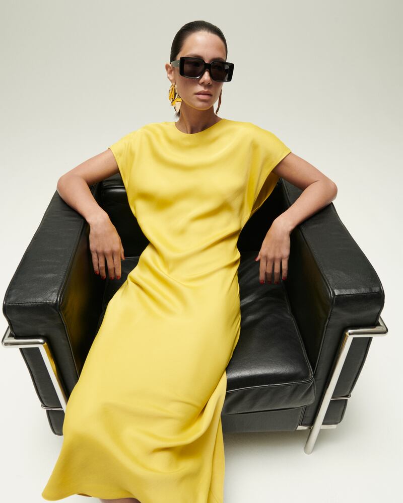 Dress €67, sunglasses €20, earrings €22, M&S Collection
