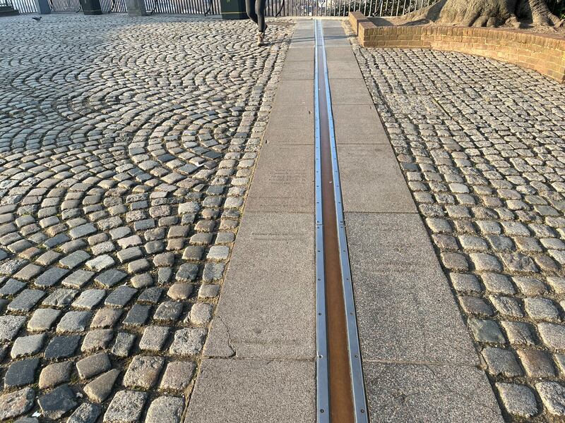 The meridian line in Greenwich. Photograph: Mark Paul