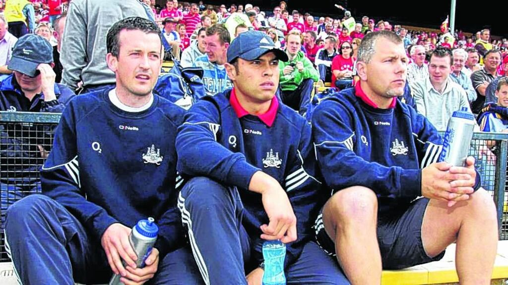 Donal Óg Cusack, Sean Óg Ó hÁilpín and Diarmuid O'Sullivan in the stands at Semple Stadium. Photograph: Inpho/Morgan Treacy