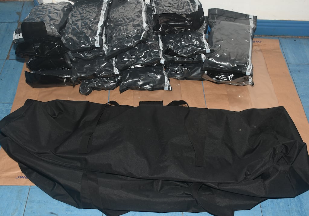 Gardaí recovered an estimated €350,000 worth of cannabis, €150,000 worth of cocaine, approximately €30,000 in cash, close to 200 rounds of ammunition and other drug-related paraphernalia in Limerick. Photograph: Garda Press Office