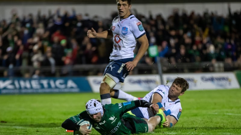 A stunning solo effort announced Hansen’s arrival to the Sportsground faithful. Photograph: Morgan Treacy/Inpho
