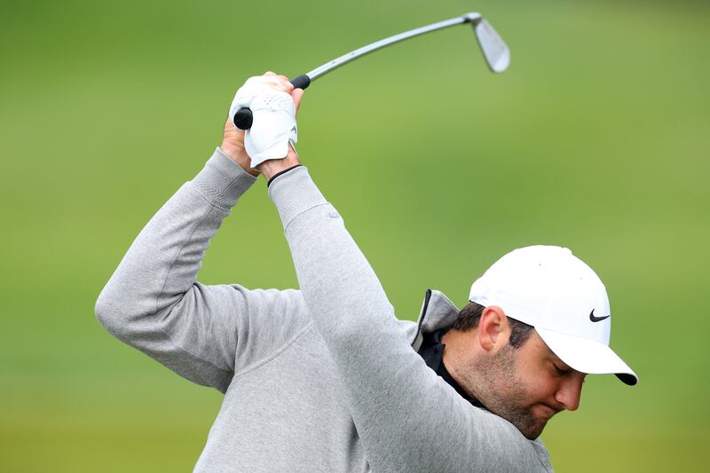 Scottie Scheffler of the United States plays a shot during a practice round on Wednesday. Photograph: Andrew Redington/Getty Images
