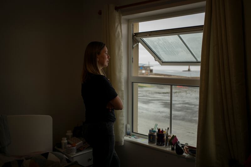 Yaroslava Risukhina is among 25 Ukrainian refugees living on Arranmore Island. 'Here, everyone knows everyone,' she says. Photograph: Paulo Nunes dos Santos/New York Times