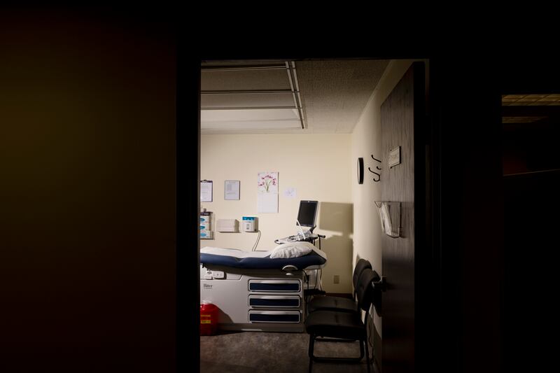 An exam room at the Red River Women's Clinic in Moorhead, Minn., which was the only remaining abortion provider in North Dakota before it moved across the border into Minnesota, May 26th, 2023. Photograph: Jenn Ackerman/The New York Times