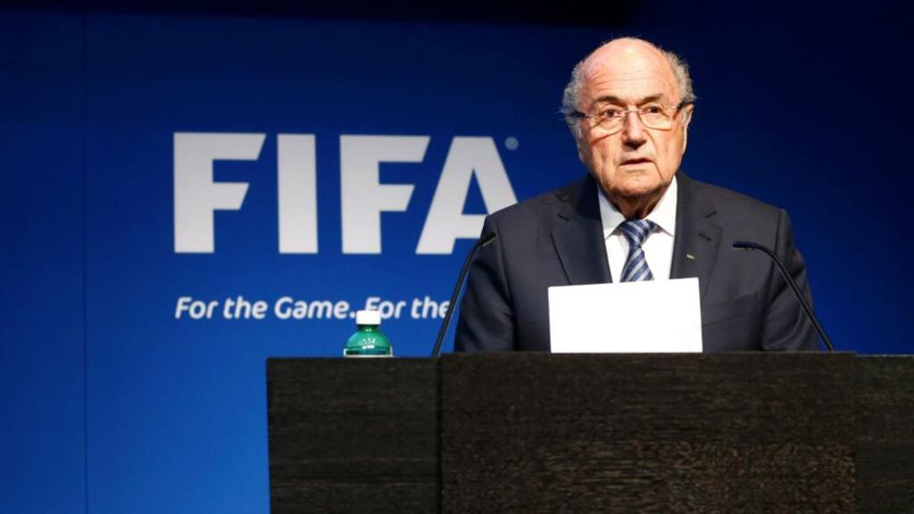 Sepp Blatter at a press conference in Zurich on June 2nd in which he stated his intention to step down as Fifa president. Photo: Ruben Sprich/Reuters