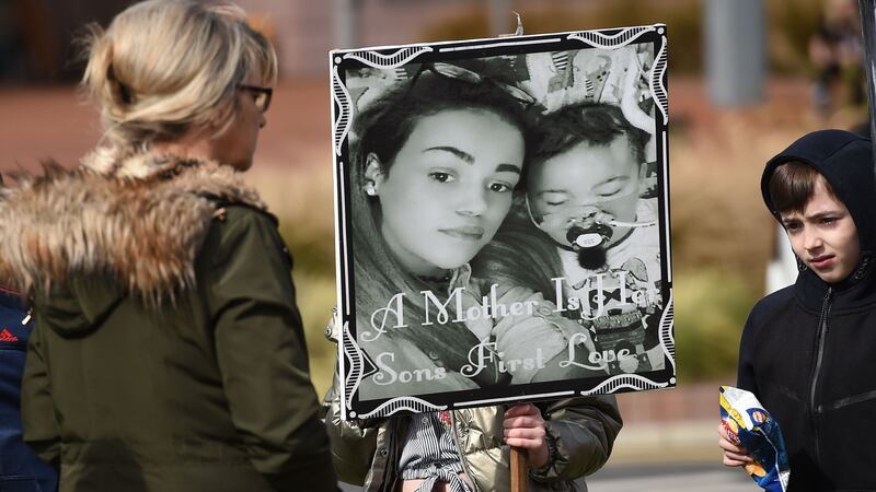Tributes to late British toddler Alfie Evans are left outside the Alder Hey Children’s hospital in Liverpool, northwest England, in recent days. Doctors withdrew his life support following a long legal battle and a campaign by the parents that drew support from Pope Francis. Photograph: Paul Ellis/AFP/Getty Images
