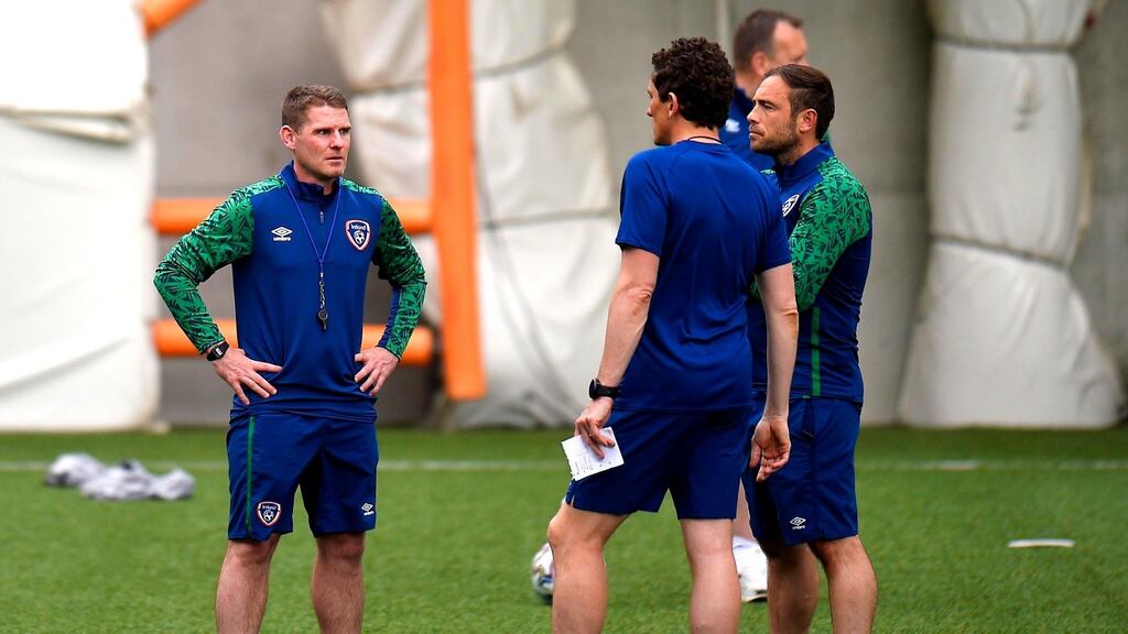 Ireland coach Anthony Barry during training in Estadi Nacional, Andorra, last week. Photograph: Bagu Blanco/Inpho