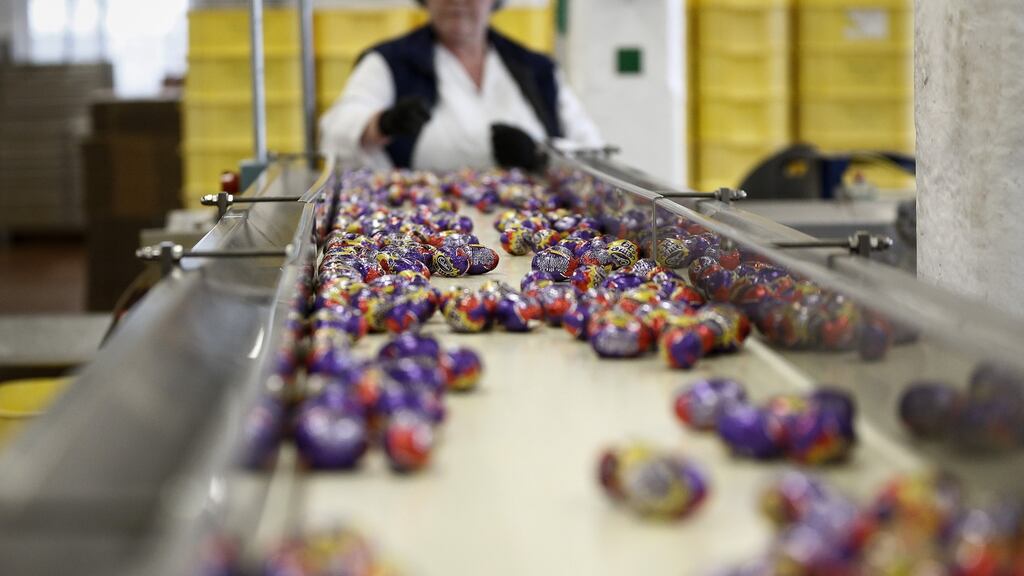 A Cadbury chocolate egg production line. Mondelez, the US food company that owns the Oreo and Cadbury brands, is suing its insurance company, Zurich, over a NotPetya cyberattack claim. Photograph: Simon Dawson/Bloomberg