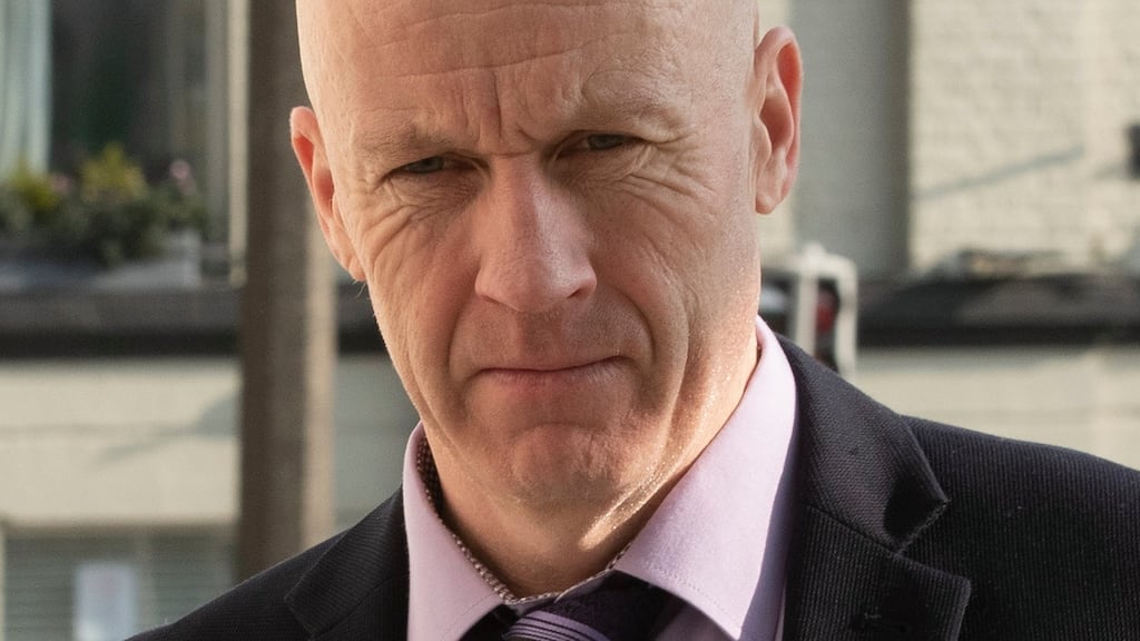 Garda Larry Stapleton outside court where he gave evidence in the trial of Patrick Quirke. Photograph: Collins Courts