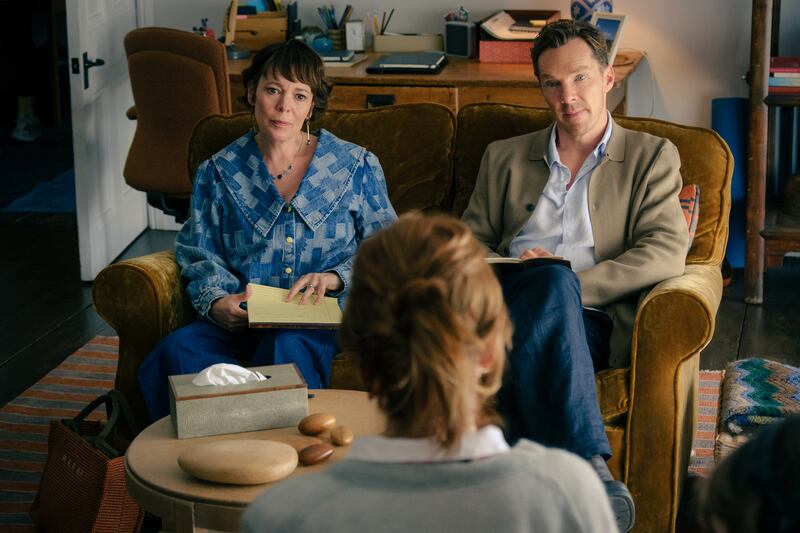 Olivia Colman and Benedict Cumberbatch play a picture-perfect married couple. Photograph: Searchlight Pictures/Jaap Buitendijk