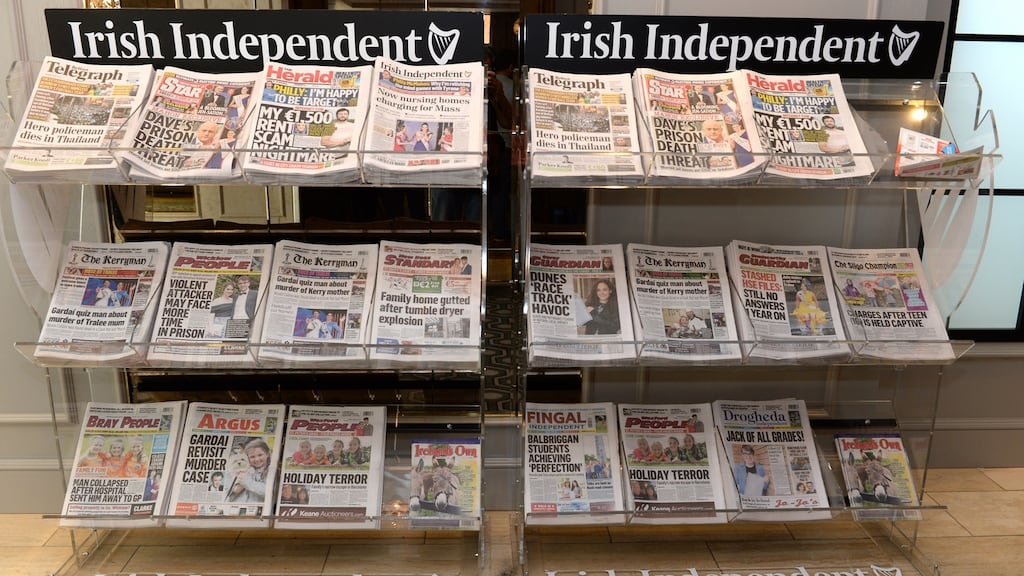 INM papers on display in Dublin. Photograph: Dara Mac Dónaill/The Irish Times
