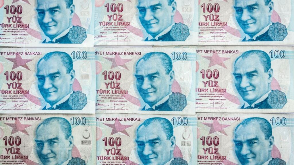 The Turkish lira faced the heaviest fall on Monday, sliding 0.85 per cent on the dollar, with a unit of the US currency buying 4.2624 lira.