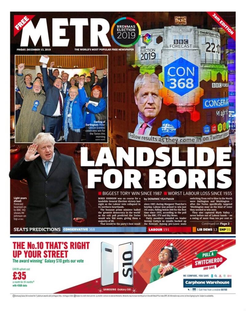 Metro, December 13th, 2019