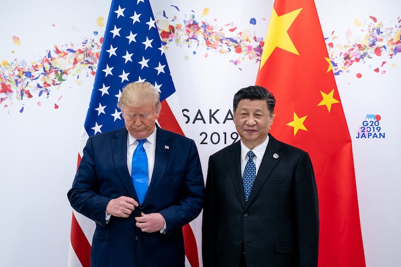 Donald Trump and Xi Jinping last met on the margins of a G20 summit in Osaka in 2019. Photograph: Erin Schaff/New York Times