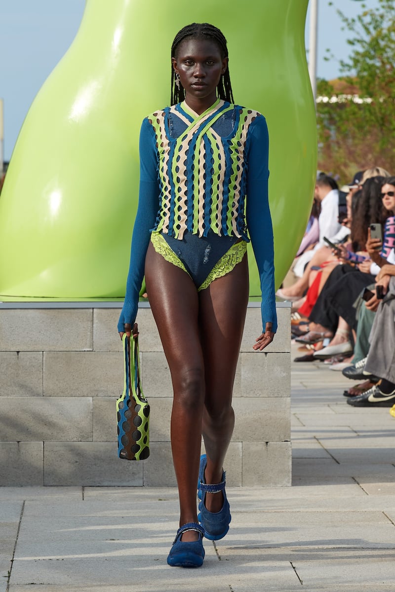 Knitwear from the Sinéad O’Dwyer collection. Photograph: James Cochrane