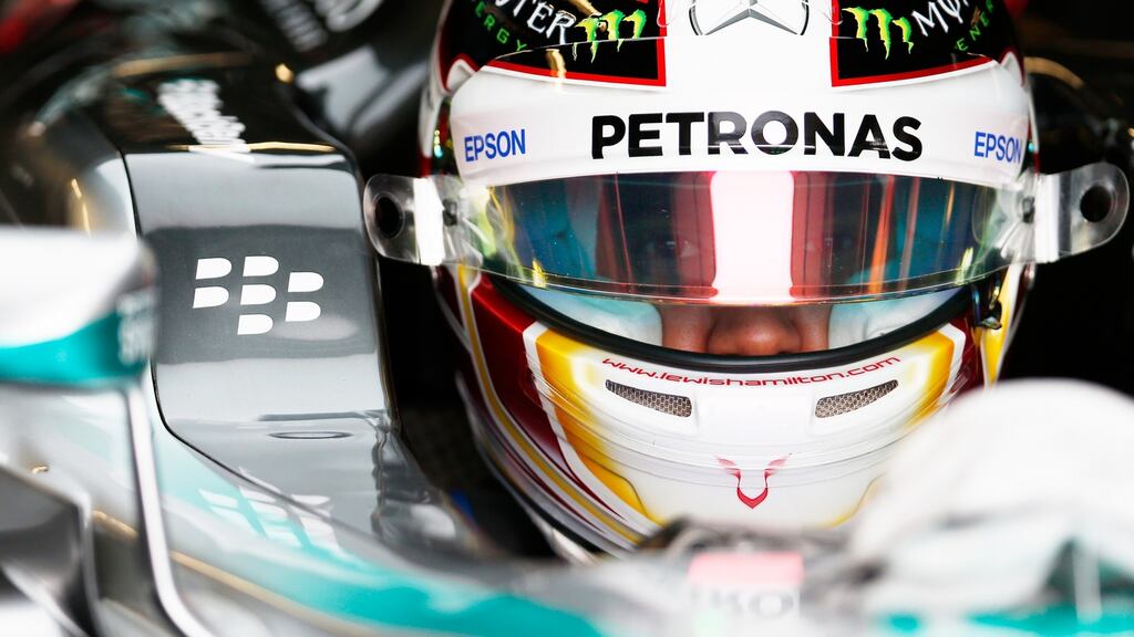 Mercedes driver Lewis Hamilton. Formula One has scrapped a rule which limited the number of different helmet designs a driver could wear during the course of a season. Photograph: Charles Coates/Getty Images