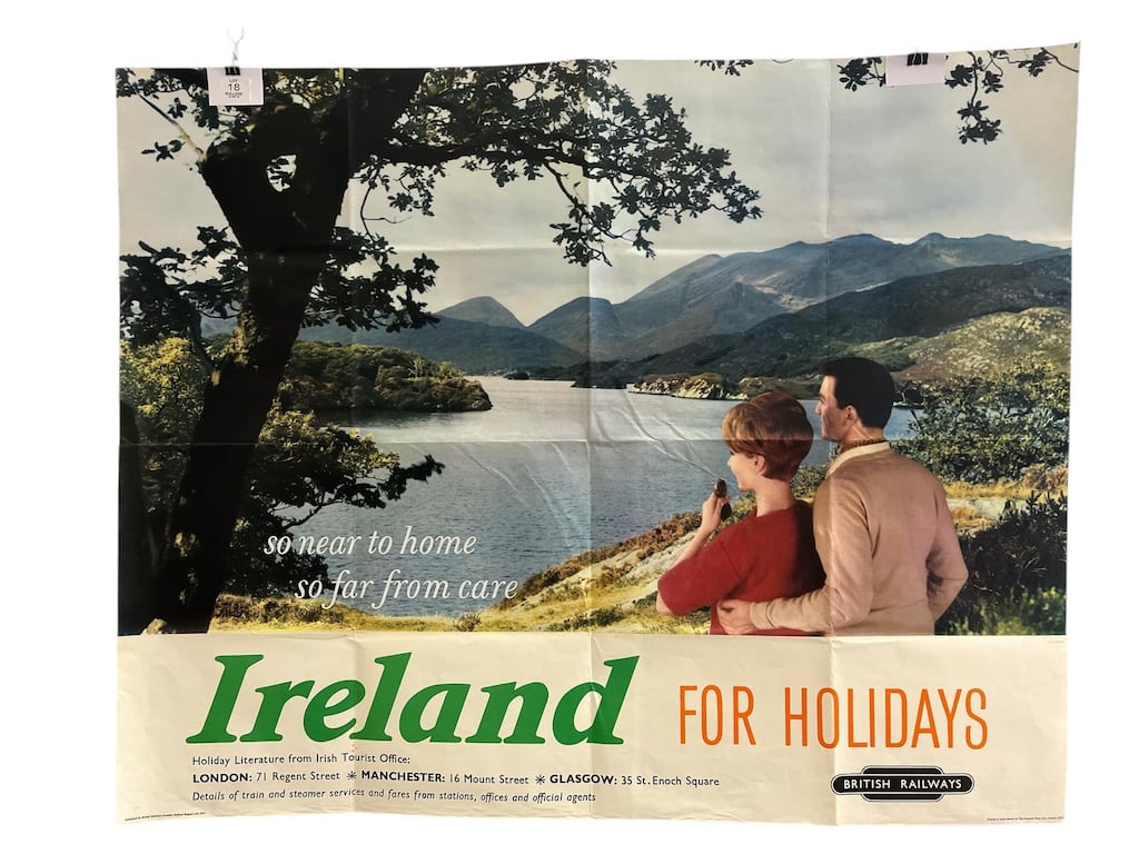 One of several tourist posters for sale at Mullen's auction of railway memorabilia