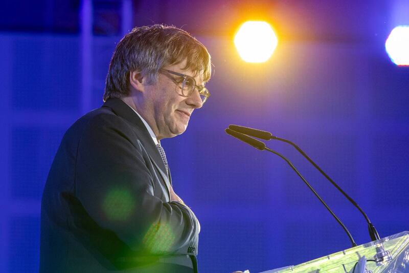Carles Puigdemont campaigns from his base on the French border with Spain. Photograph: Guy Hedgecoe