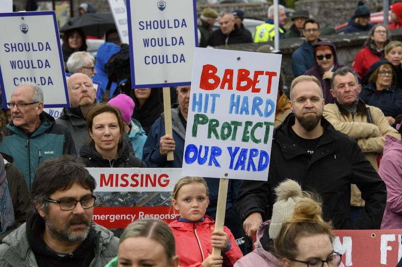 Residents of east Cork towns marched for better flood protections on Saturday. Photograph: Darragh Mac Sweeney/Provision