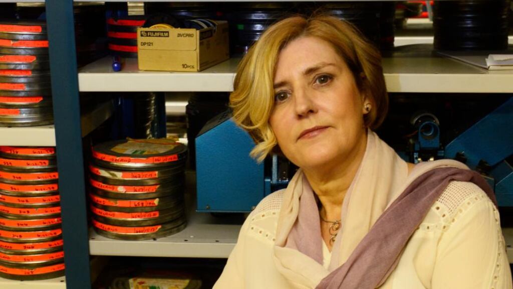 The way we were: Brid Dooley, RTÉ’s head of archives, at the storage depot in Sandyford. Photograph: Cyril Byrne