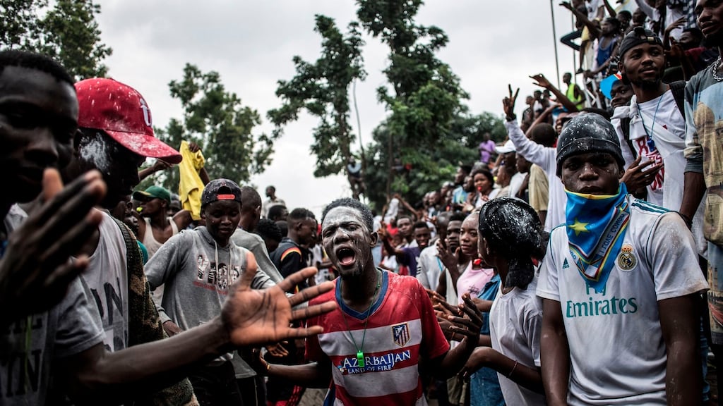 Supporters of Felix Tshisekedi celebrate on January 10th, in Kinshasa, Democratic Republic of Congo: an internet shutdown may have facilitated manipulation of election results. Photograph: John Wessels/AFP