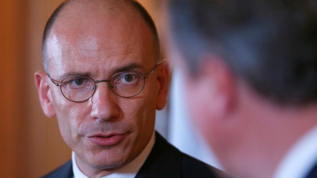 Italian prime minister Enrico Letta holds a joint news conference with British prime minister David Cameron (right) in 10 Downing Street on Wednesday. Photograph: Andrew Winning - WPA Pool/Getty Images