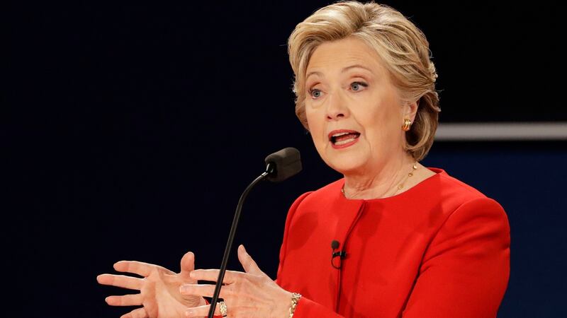 Democratic presidential nominee Hillary Clinton answers a question during the presidential debate with Republican presidential nominee Donald Trump. Photograph: AP