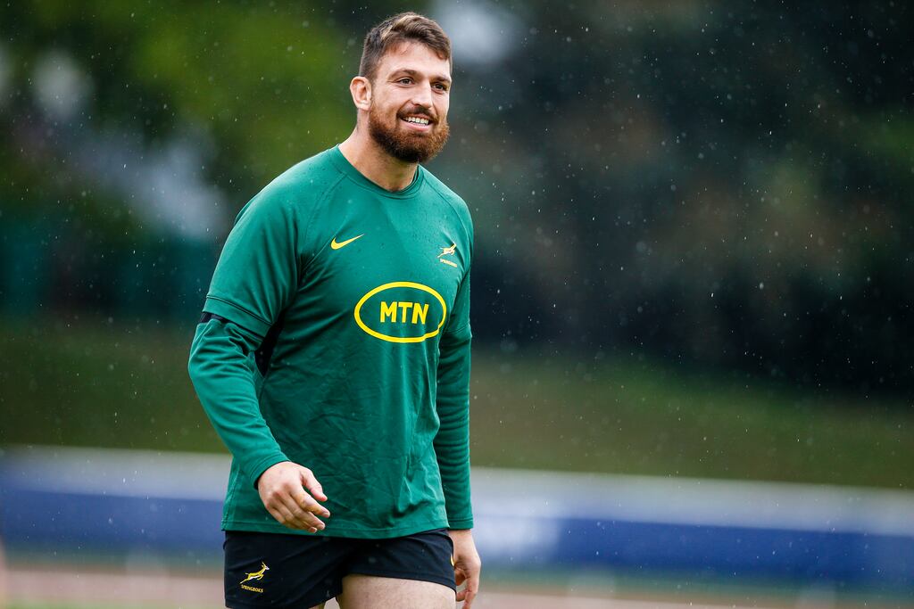 Jean Kleyn at South Africa squad training at Stade des Fauvettes in Paris. 'It’s been a fantastic journey for me. It’s been brilliant to have been part of the squad.' Photograph: Inpho/Steve Haag Sports/Steve Haag