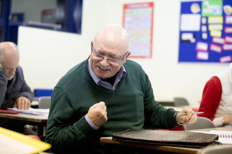 Student Noel Caffrey: 'The hardest part is getting over the alphabet. It’s completely different.' Photograph: Tom Honan