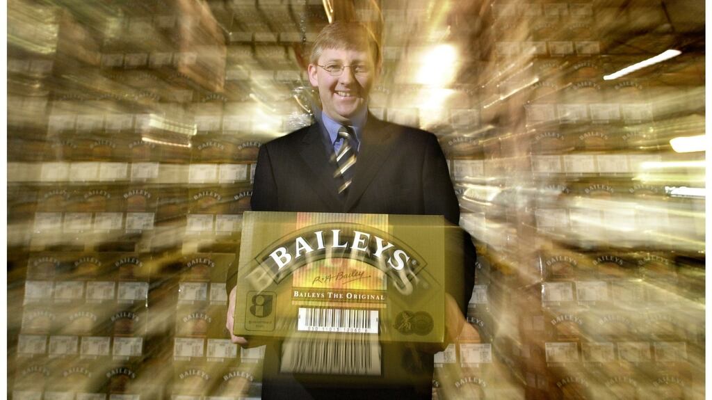 Frank Fenn with the six millionth box of Baileys Irish Cream. Photograph: Alan Betson