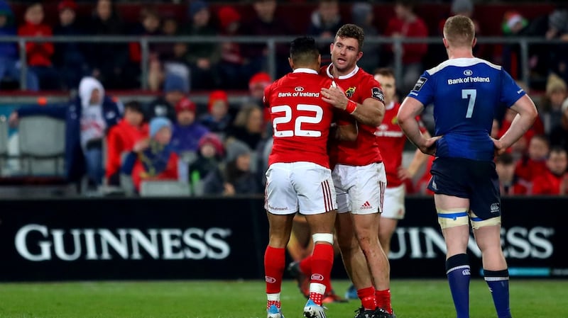 Francis Saili and Jaco Taute could be Munster’s centre partnership as the season moves into its second half. Photograph: James Crombie/Inpho