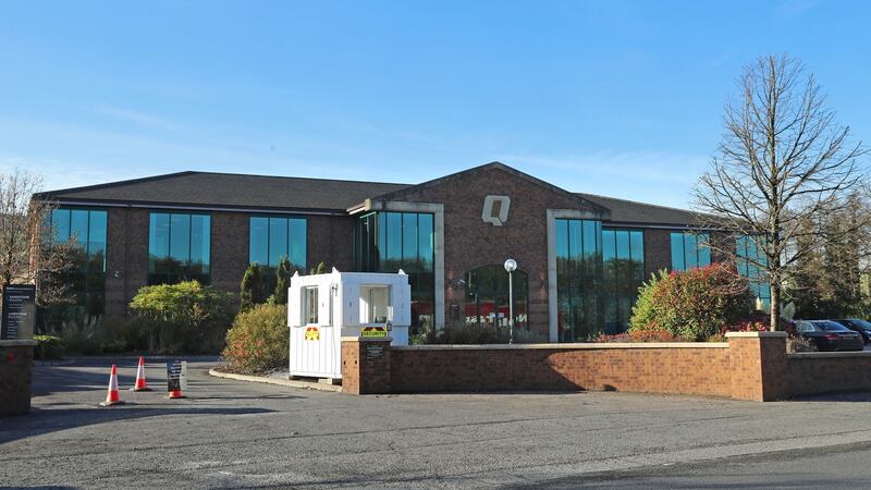 Quinn Industrial Holdings offices with the well-known Q logo in Derrylin, Co Fermanagh. Photograph: Liam McBurney/ PA Wire