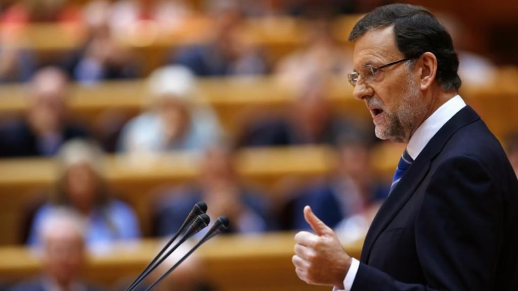 Spanish prime minister Mariano Rajoy speaking during a session at Madrid’s Senate today. Photograph: Susana Vera/Reuters