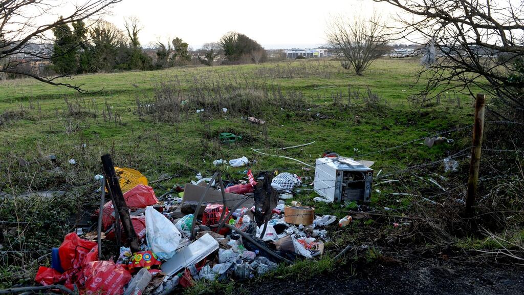 Rubbish dumped near Cabinteely, Co Dublin. Local authorities sometimes arrange for CCTV cameras to be put near sites used by repeat offenders. Photograph: Cyril Byrne