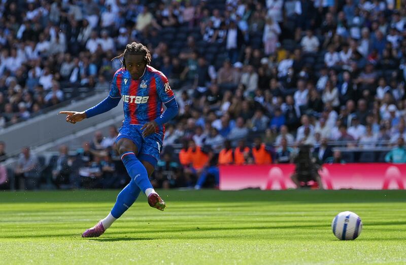 Eberechi Eze scores Crystal Palace's second goal. Photograph: Justin Setterfield/Getty Images