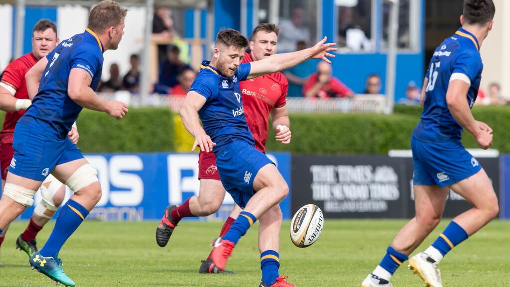 Leinster’s Ross Byrne may well win a first cap during Ireland’s three-Test series in Australia. Photograph: Inpho