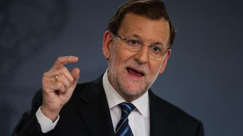 Spanish prime minister Mariano Rajoy speaks about the recent unofficial Catalonian independence poll in Madrid yesterday. Photograph: Denis Doyle/Getty Images