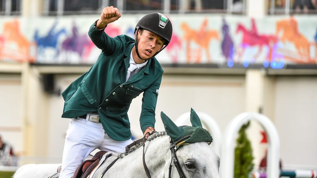Bertram Allen landed the 1.50m speed class on crowd favourite Molly Malone V at the five-star Al Shaqab show in Doha, Qatar. Photo: Getty Images