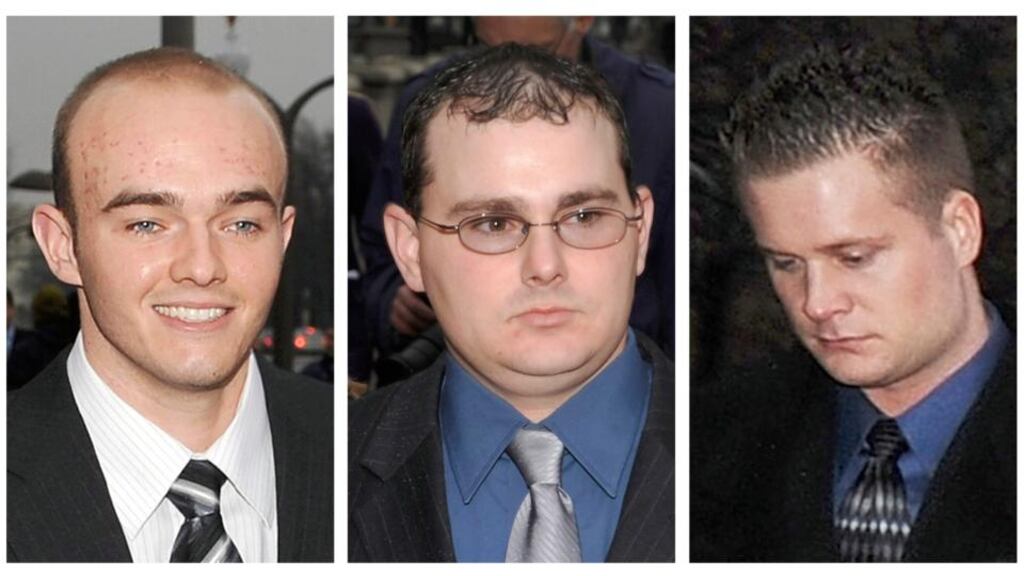 Nicholas Slatten (left), a former Army sniper from Tennessee, was sentenced to life in prison; Dustin Heard, also of Tennessee and Evan Liberty of New Hampshire were both sentenced to 30 years. Photograph: Reuters