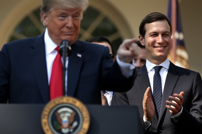 US president Donald Trump and Jared Kushner. Photograph: Getty Images/Chip Somodevilla