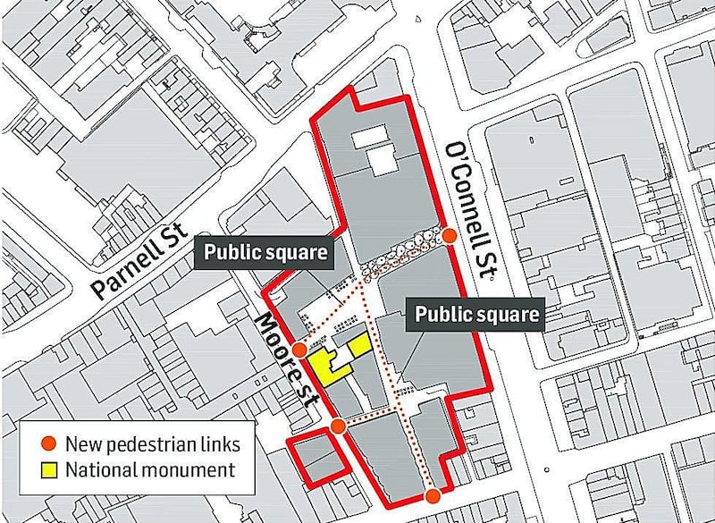 A map of the entire O'Connell Street development.