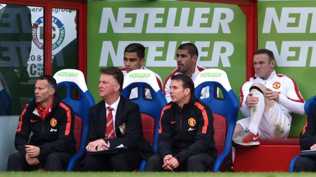 Coach Louis Van Gaal, who has delivered a slightly improved performance this campaign. Photograph: Tony O’Brien Livepic