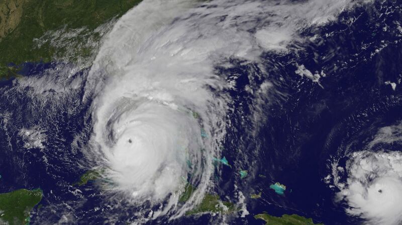 This image obtained from the Nasa Goes Project shows Hurricane Irma covering the US state of Florida. Photograph: AFP/Nasa/Goes Project”