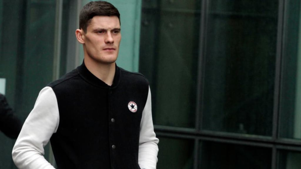 Dublin football star Diarmuid Connolly has been spared a possible jail sentence and a criminal conviction for an unprovoked attack on a man in a pub two years ago. Photograph: Collins Courts